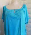 Plus Size 26W 28W 3X Turquoise Blue Peasant Peplum