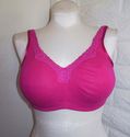 38D BRA  BRIGHT BERRY PINK SERENADA LACE TRIM COTT