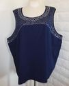 Plus Size 5X Dark Blue LIZ & ME Sparkly Beads Sequ