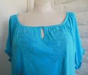 Plus Size 26W 28W 3X Turquoise Blue Peasant Peplum