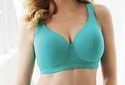 42C BRA TURQUOISE SERENADA COTTON WIREFREE TEE-SHI