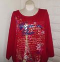 Plus Size 3X Red LIZ & ME Winter In Paris Sparkly 