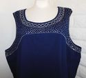 Plus Size 5X Dark Blue LIZ & ME Sparkly Beads Sequ