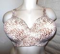 44D BRA - IVORY & BROWN SEAMLESS WIREFREE T-SHIRT 