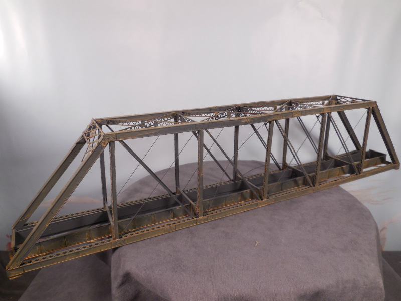 HO 1:87 BUILT Central Valley 150' PRATT TRUSS BRIDGE Painted Weathered ...