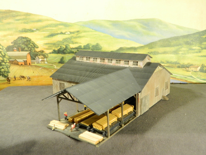 N Scale BUILT Model Building LARGE LUMBER MILL SAWMILL with DETAILS ...