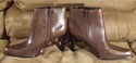 Nine 9 West Renya Short Brown Leather Boots 7.5 NE