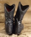 VINTAGE Black Leather Boots Short Pull Made in SPA