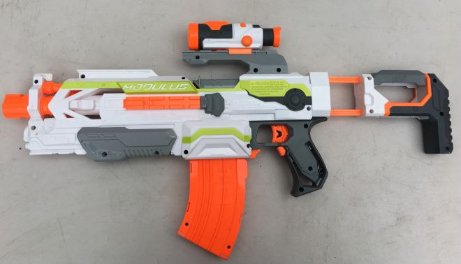 Nerf N-Strike Modulus ECS-10 Dart Gun Blaster With Scope Mag Magazine ...