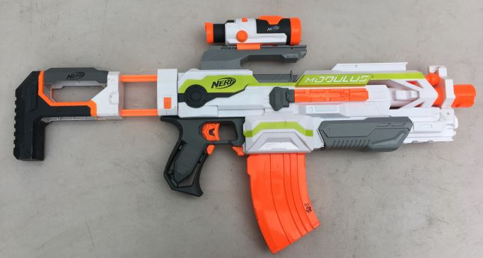 Nerf N-Strike Modulus ECS-10 Dart Gun Blaster With Scope Mag Magazine ...