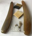 2 Ox Horn Straight Razor Scales Handles With Hardw