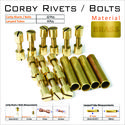 Knife Mounting Rivets 12 Brass 5/16” Corby Rivet