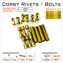 Knife Mounting Rivets 12 Brass 5/16” Corby Rivet