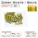 Knife Mounting Rivets 12 Brass 5/16” Corby Rivet