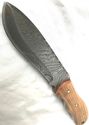 Damascus Steel Fixed Blade Hunting Knife Teak Wood