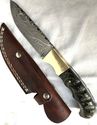 Damascus Steel Fixed Blade Knife Micarta Handles B