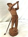 Real Golfer Golf Sport Exotic Wood Statue Sculptur