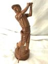 Real Golfer Golf Sport Exotic Wood Statue Sculptur