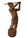 Real Golfer Golf Sport Exotic Wood Statue Sculptur