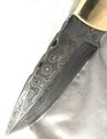 Damascus Steel Fixed Blade Knife Teak Wood Handle 