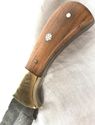 Damascus Steel Fixed Blade Knife Teak Wood Handle 