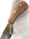 Damascus Steel Fixed Blade Knife Teak Wood Handle 