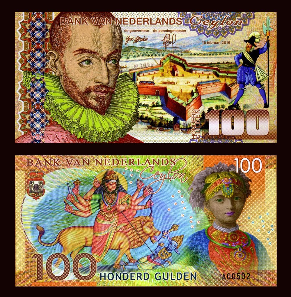 2016 Netherlands Ceylon 500 Gulden Fantasy Note Polymer UNC Uncirculated