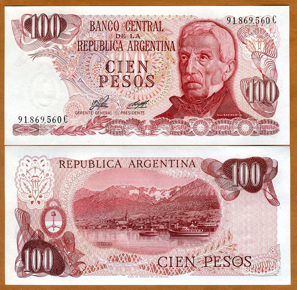 Argentina 50 Pesos UNC 1976-1978 P-301a