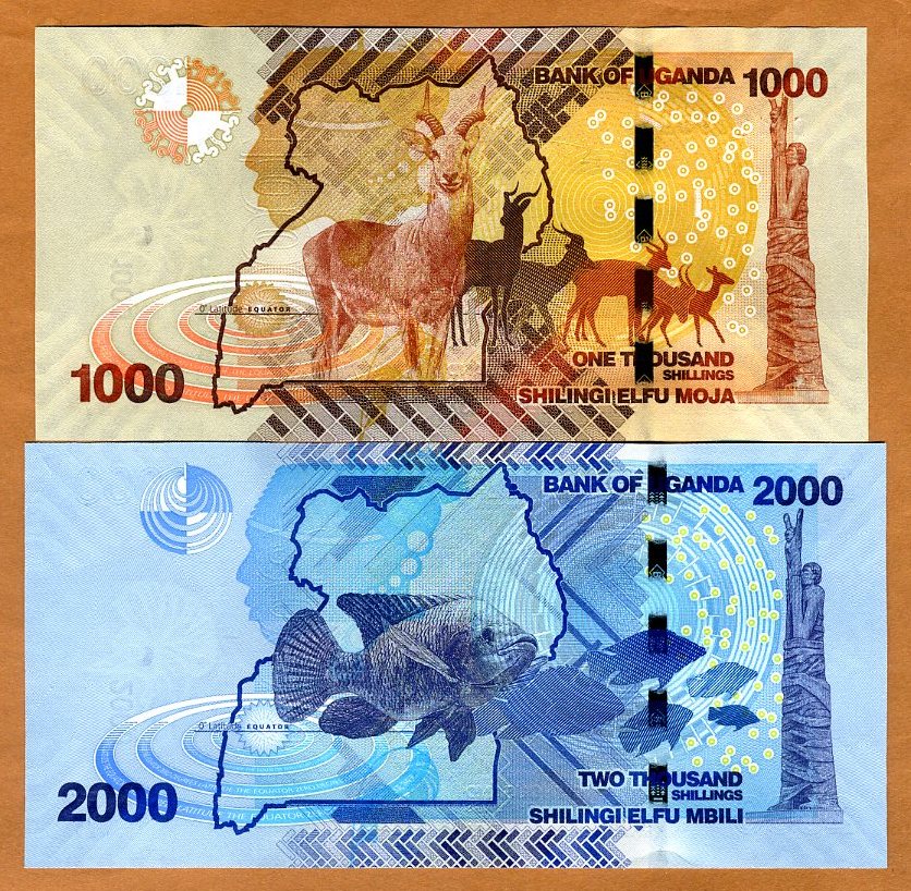 SET Uganda New Signature P-49d-50d UNC 1000;2000 Shillings 2017