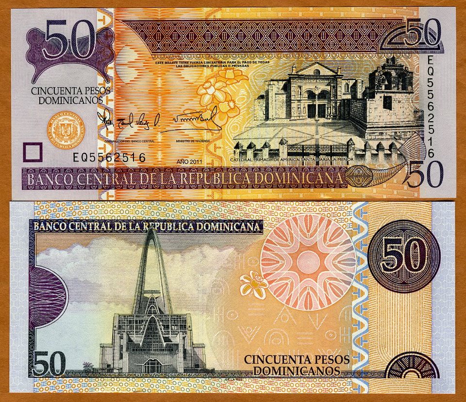 DOMINICAN REPUBLIC 50 PESOS DOMINICANOS 2011 P NEW UNC