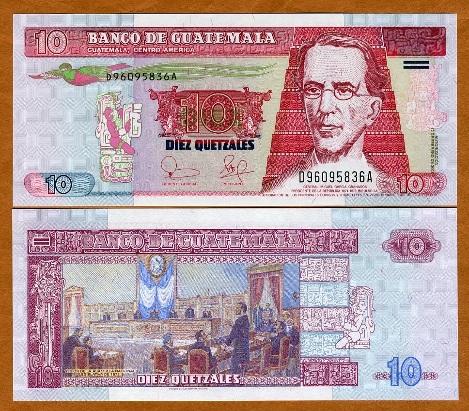 Guatemala UNC P-107 10 Quetzales 2003