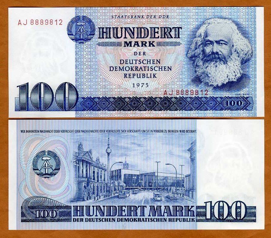 Germany Democratic Republic, DDR East Germany, 100 Mark 1975, P-31