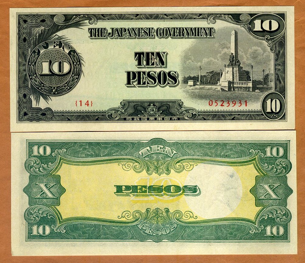 4 Pcs Full Set 1943 P-109-112 WWII Occupation Cir//Unc Philippines 1-100 Pesos