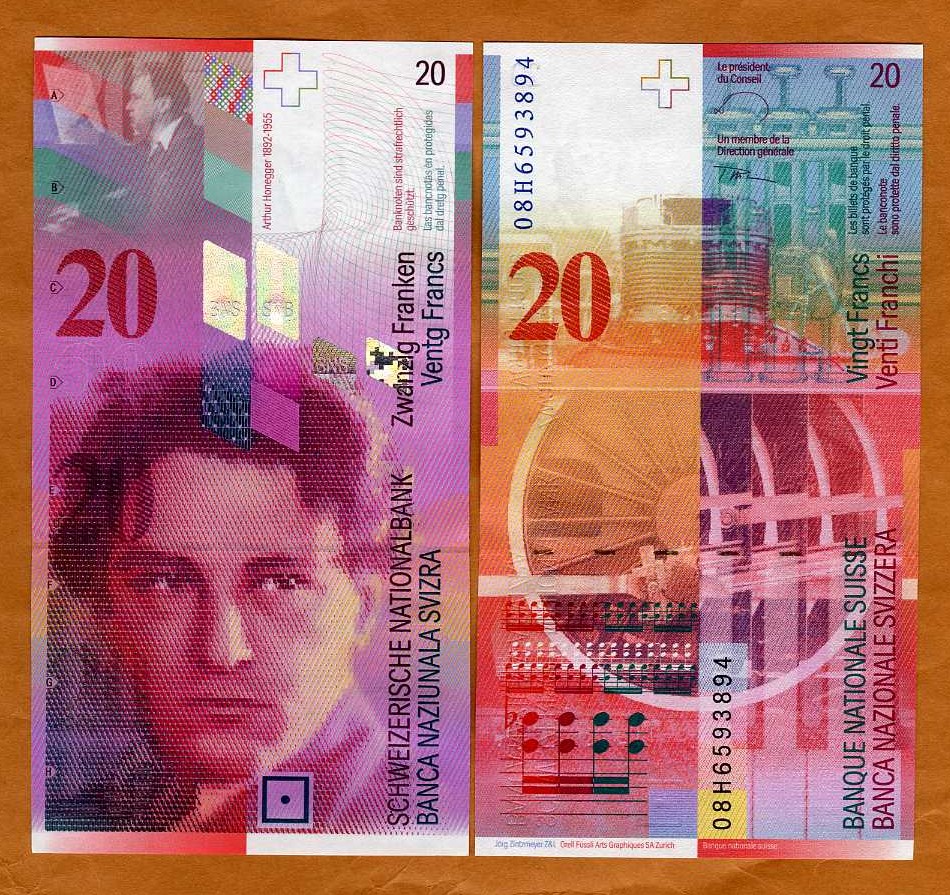 Switzerland, 20 Francs, 2008, P-68e2, UNC | eBay
