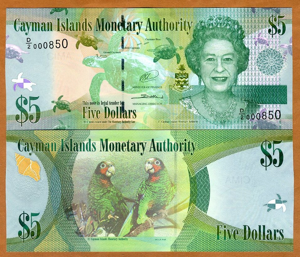 CAYMAN ISLANDS 1 DOLLAR 2014 QEII D//5 P 38 NEW SIGN UNC