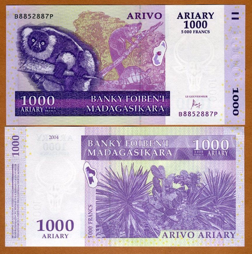 Madagascar 200 Ariary 2004 2016 P-New New Signature UNC