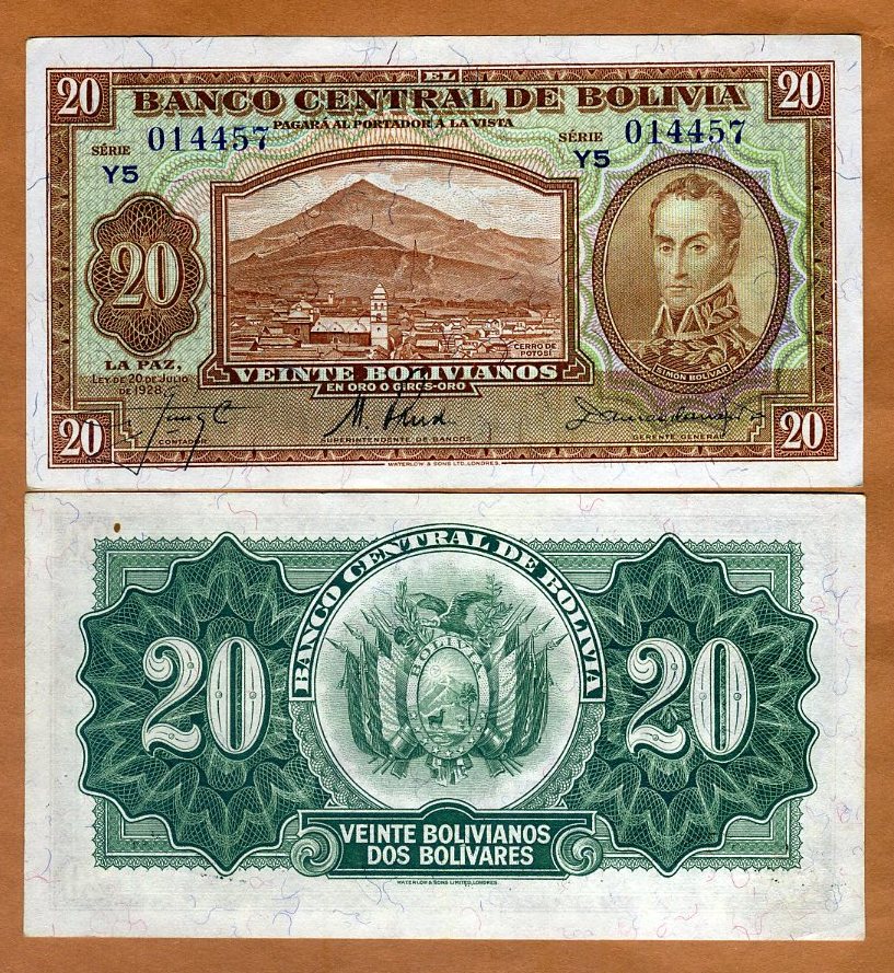2014 SERIES I P 246 UNC BOLIVIA 100 BOLIVIANOS 1986