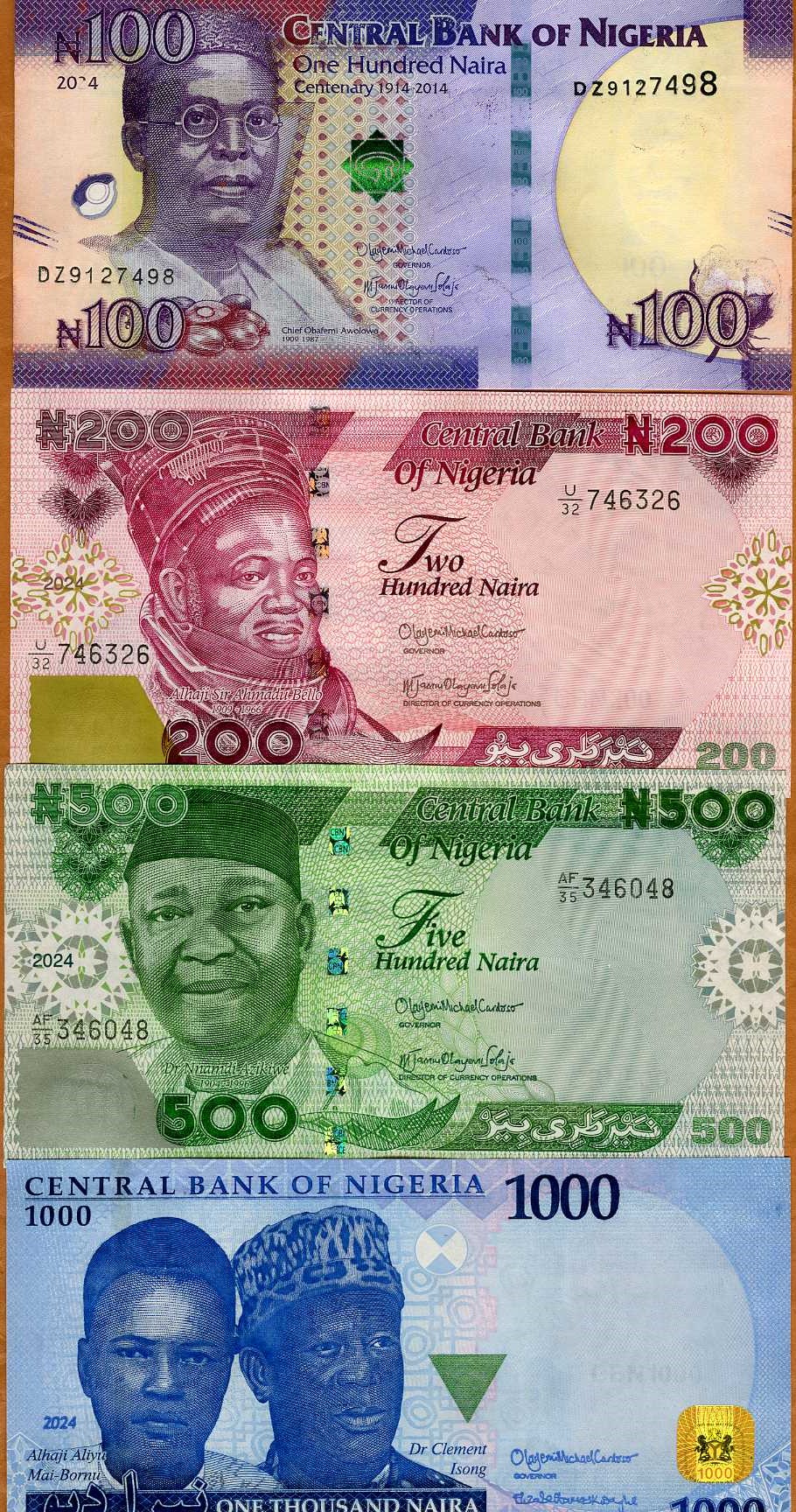 SET Nigeria, 100-200-500-1000 naira, 2024, P-New UNC | eBay