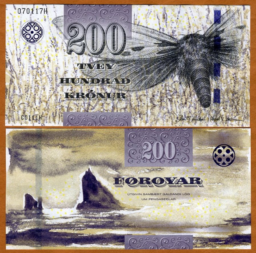 2012 Faeroe Faroe Islands P-31 UNC /> Moth 200 Kronur 2011