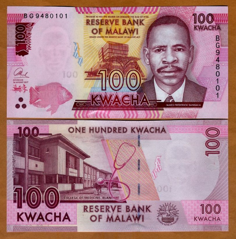 MALAWI 100 Kwacha UNC World Currency 2017 P-59