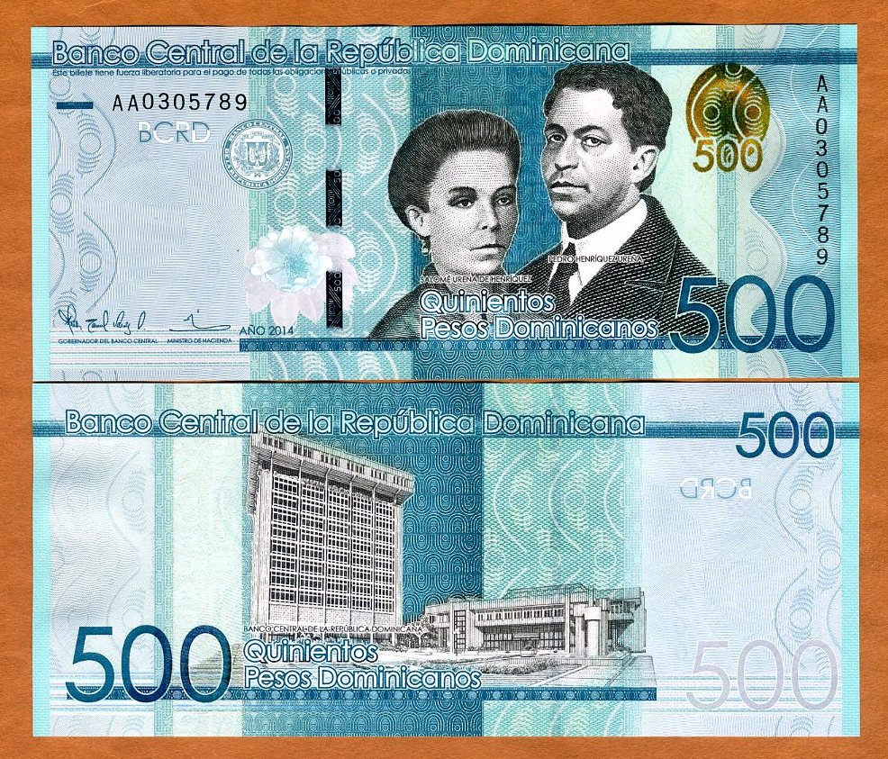 Dominican Republic 500 Pesos Dominicanos 2014 P New Unc Redesigned Ebay