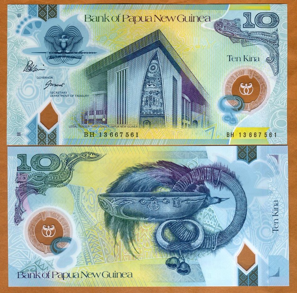 UNC P-30 Polymer Papua New Guinea 10 Kina 2013