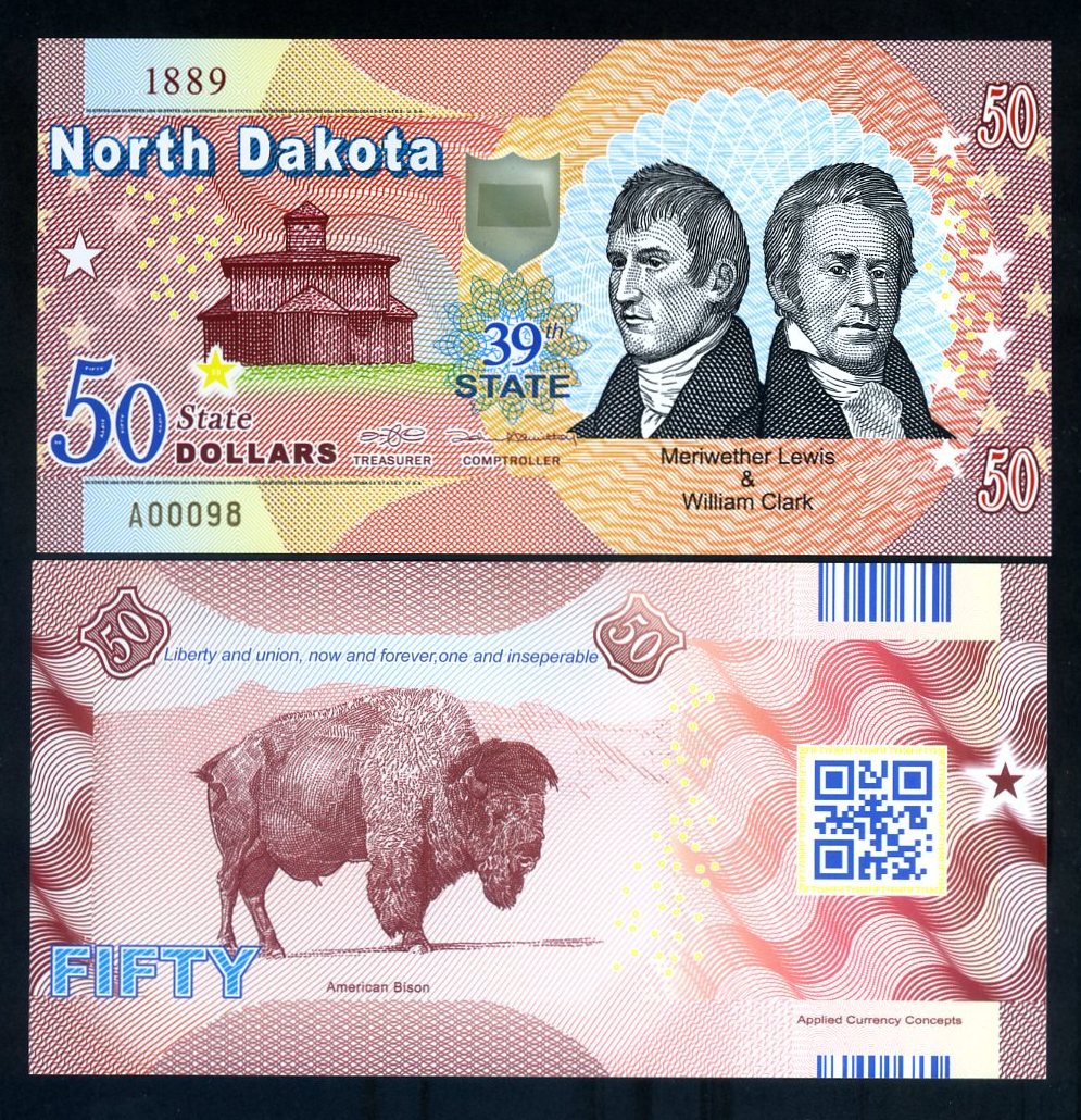 Scott Fitzgerald ND Polymer UNC 2018 $50 Minnesota USA States