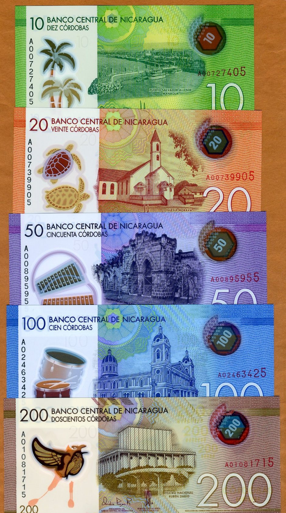 P-220 200 cordobas POLYMER New Design 2015 UNC Nicaragua 2014