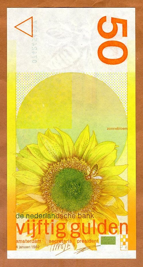 AU Netherlands Banknote P96 50 Gulden 1982