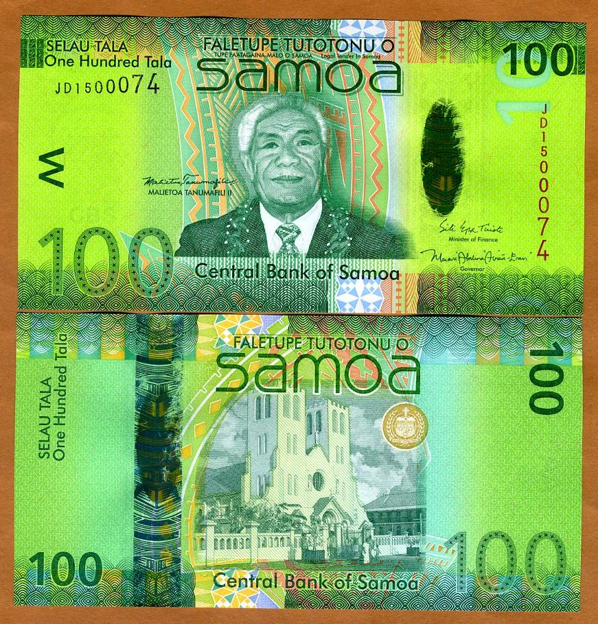 UNC 2008 Hybrid Polymer P-42 Western Samoa 100 Tala