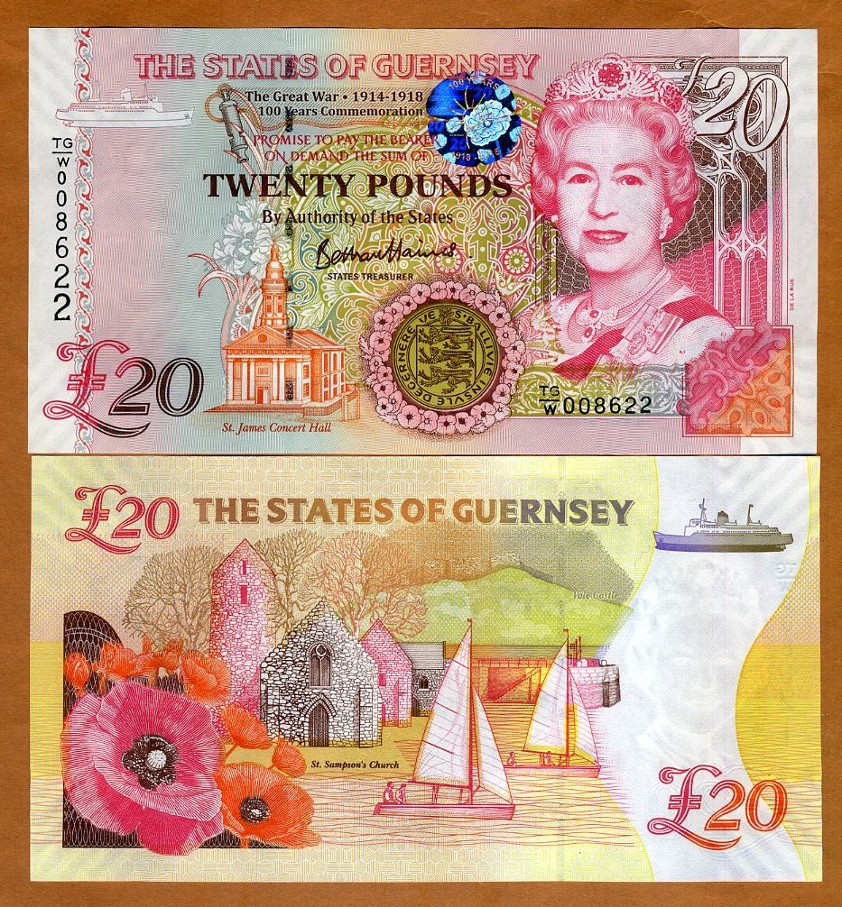 Great Britain Guernsey Island 1991 Banknotes 1 Pounds UNC