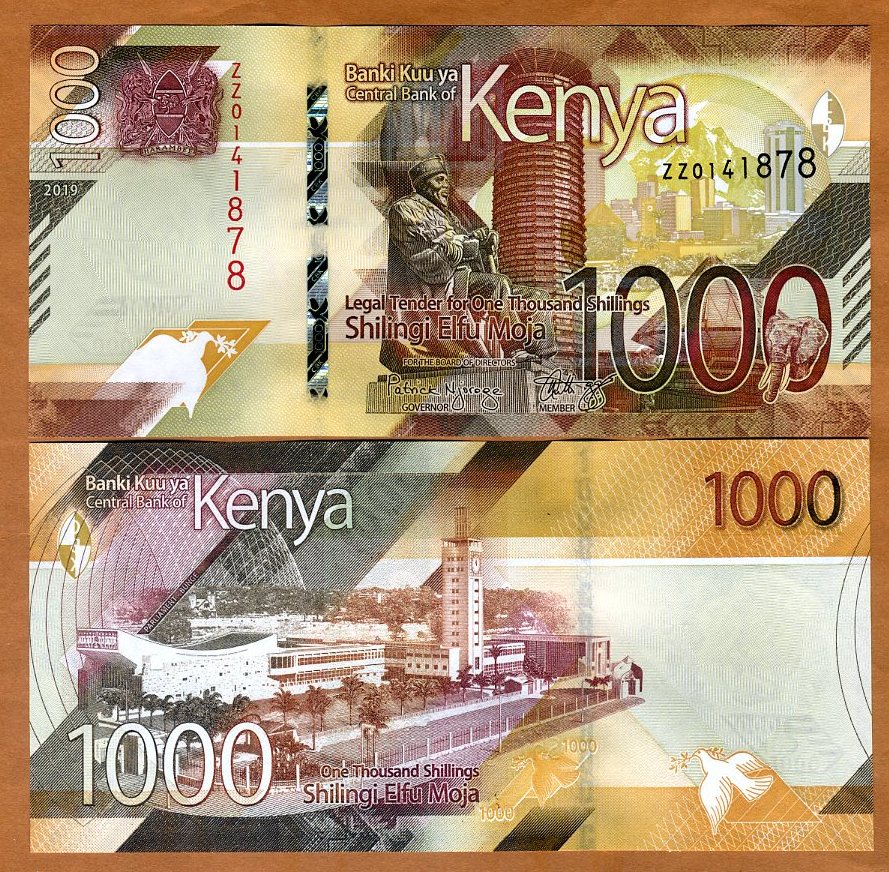 Kenya set 50-100-200-500-1000 Shillings 2019 Unc Pick New