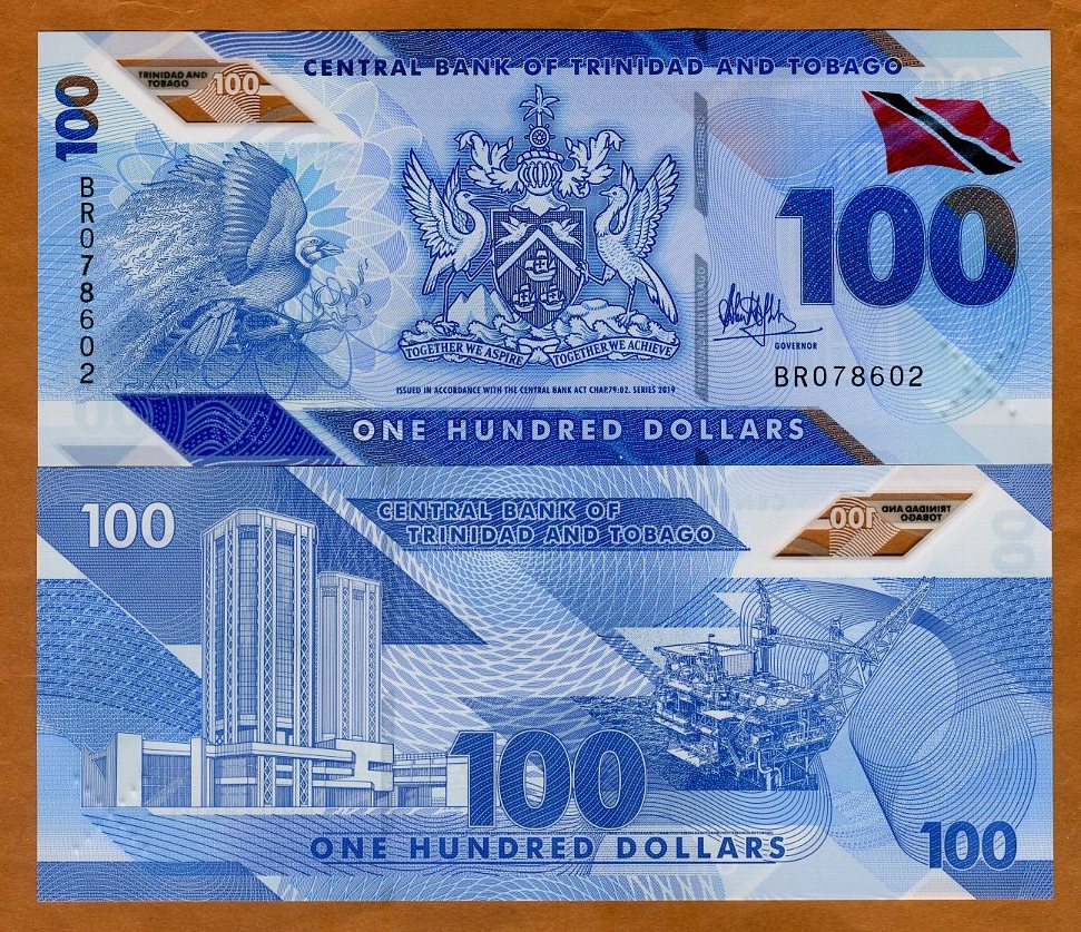 Trinidad And Tobago 100 Dollars 2019 P New Polymer New Design Unc Ebay