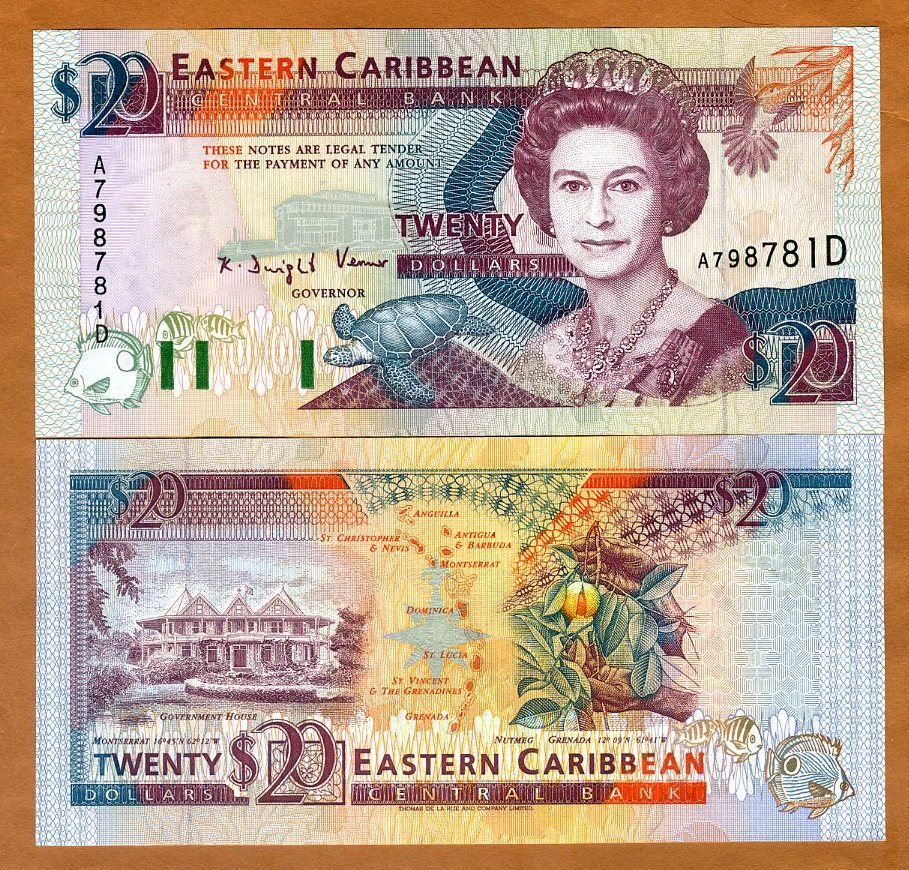 Dominica P-39d UNC Eastern East Caribbean $20 2000